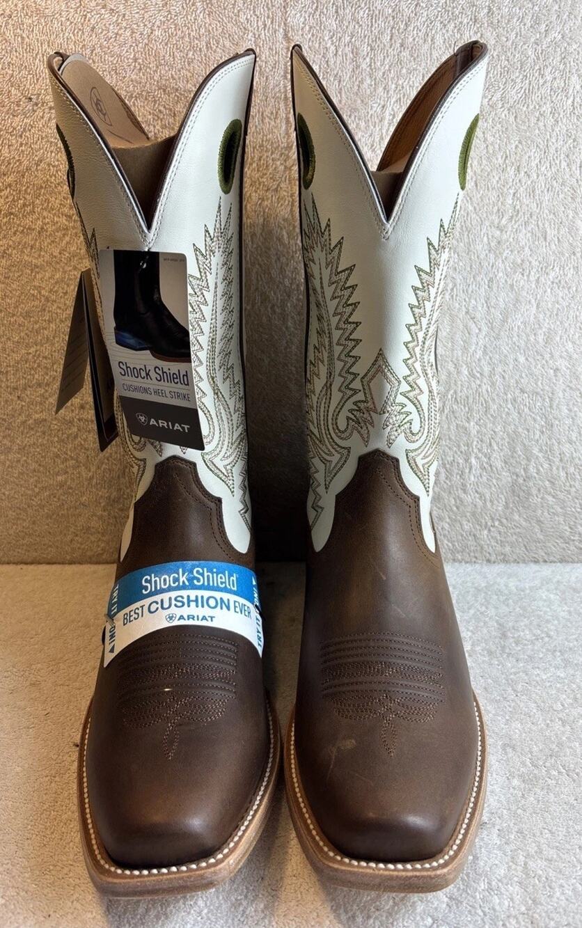 Mens Ariat Southland Western Boots Brown Cowboy Ranch 9 EE